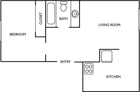 Meridian Park 1 Bed 1 Bath 681 SF